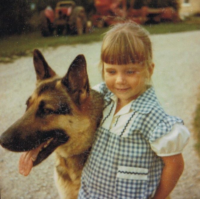 Gingham was TOTALLY what all the cool kids were wearing - and Rene didn't mind my bowl bangs....